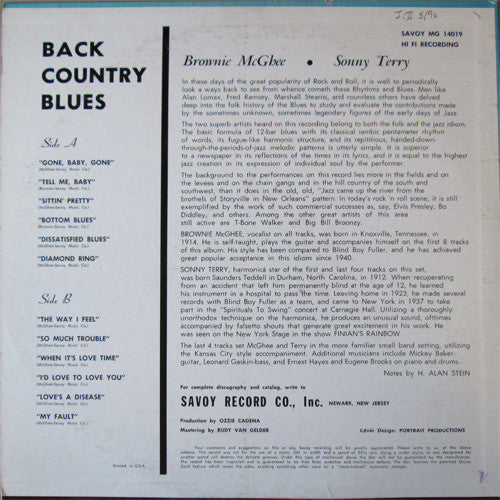 Back Country Blues (1958 MONO)