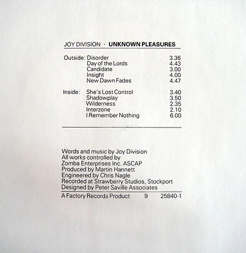 Unknown Pleasures (1989 ARC Pressing)