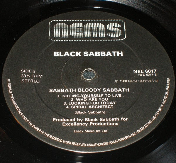 Sabbath Bloody Sabbath (1980 Dutch Press)