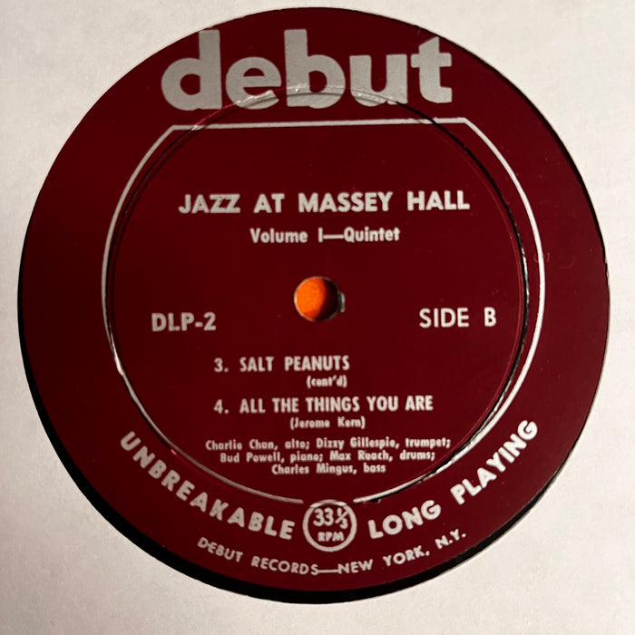 Jazz At Massey Hall Volume One (10")