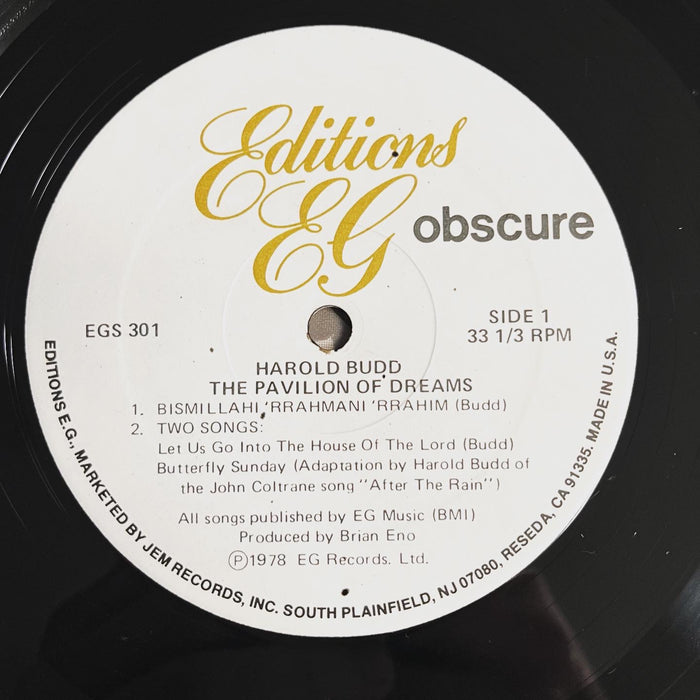 Harold Budd Produced By Brian Eno ‎– The Pavilion Of Dreams (1981 UK Press)