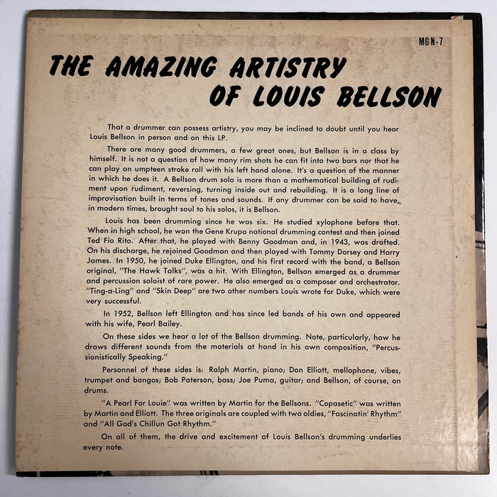 The Amazing Artistry Of Louis Bellson (1954 10")