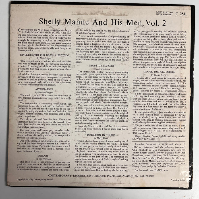 Shelly Manne Vol. 2 (1954 10")