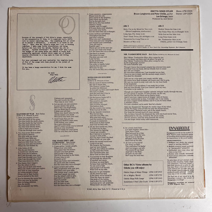 Odetta Sings Dylan (1969 Orange label)