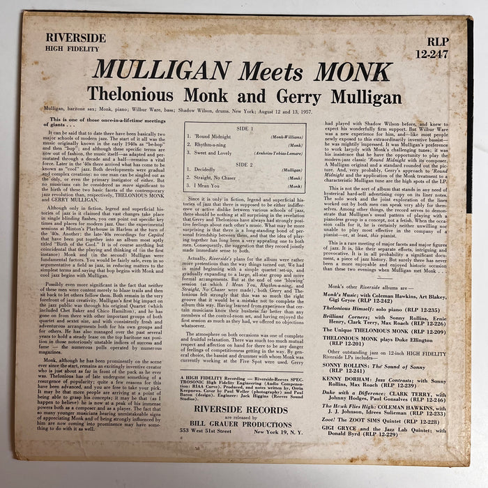Mulligan Meets Monk (1957 MONO Press)
