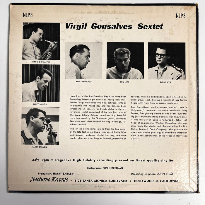 Virgil Gonsalves Sextet (1954 10" Blue Vinyl)